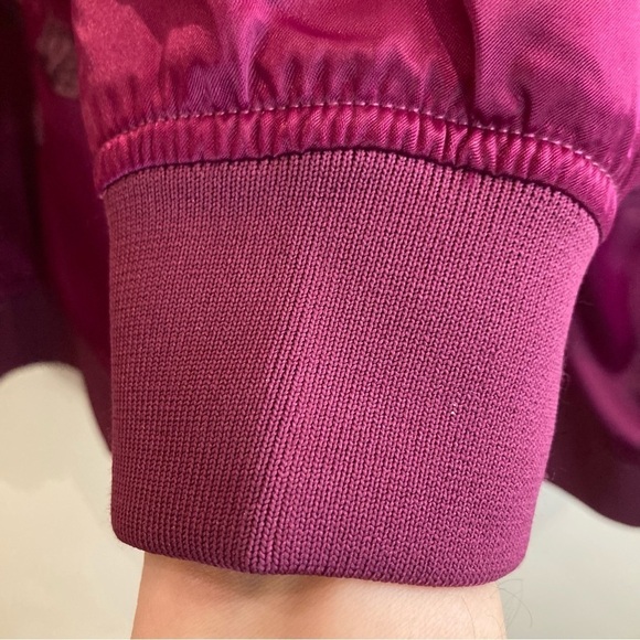 TORRID Sz  3 Embroidered Satin Finish Oversized Ribbed Hem & Cuffs Bomber Jacket - Picture 10 of 15